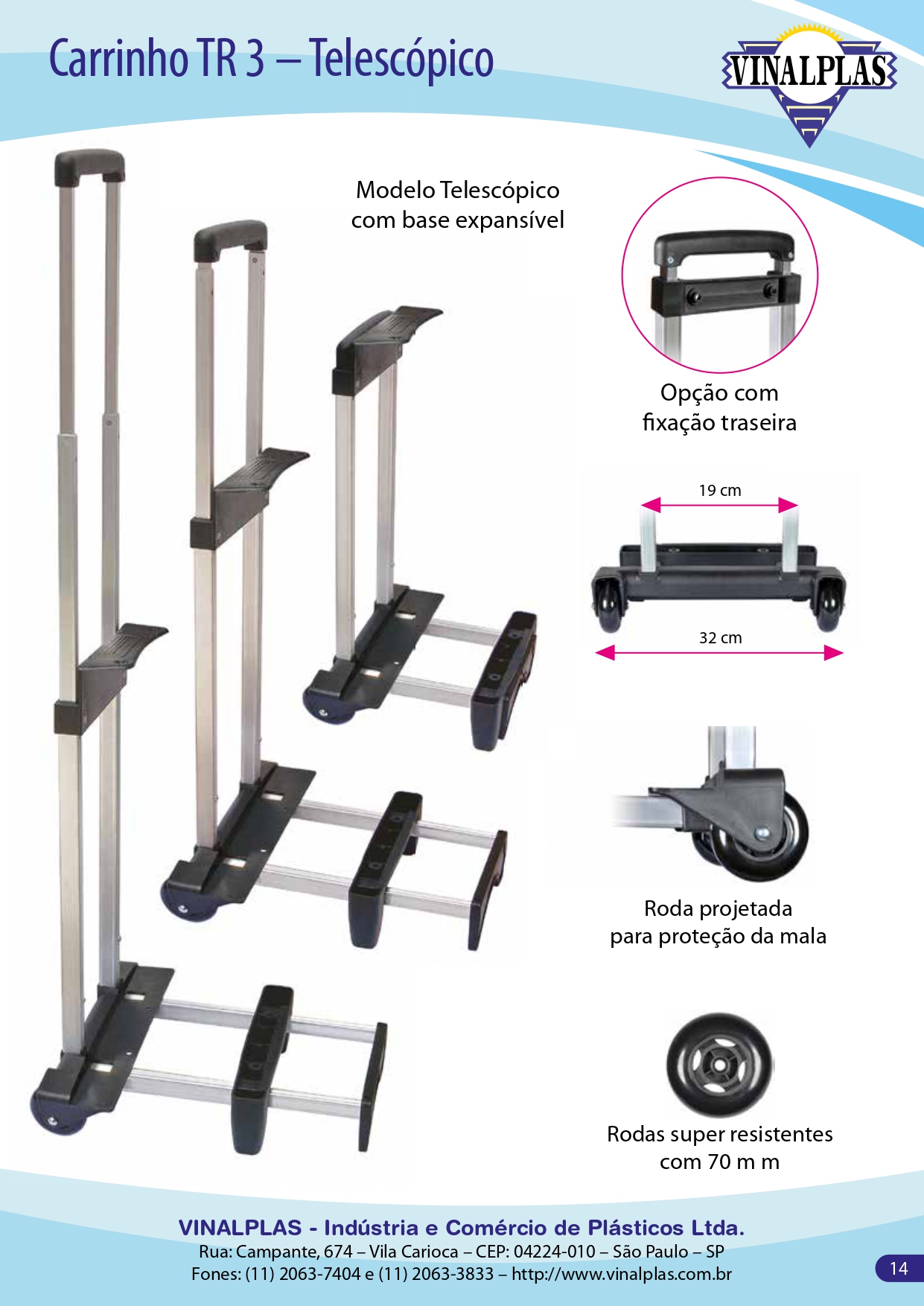 Imagem do catálogo para o produto: Carrinho para mala TR 3 – Telescópico