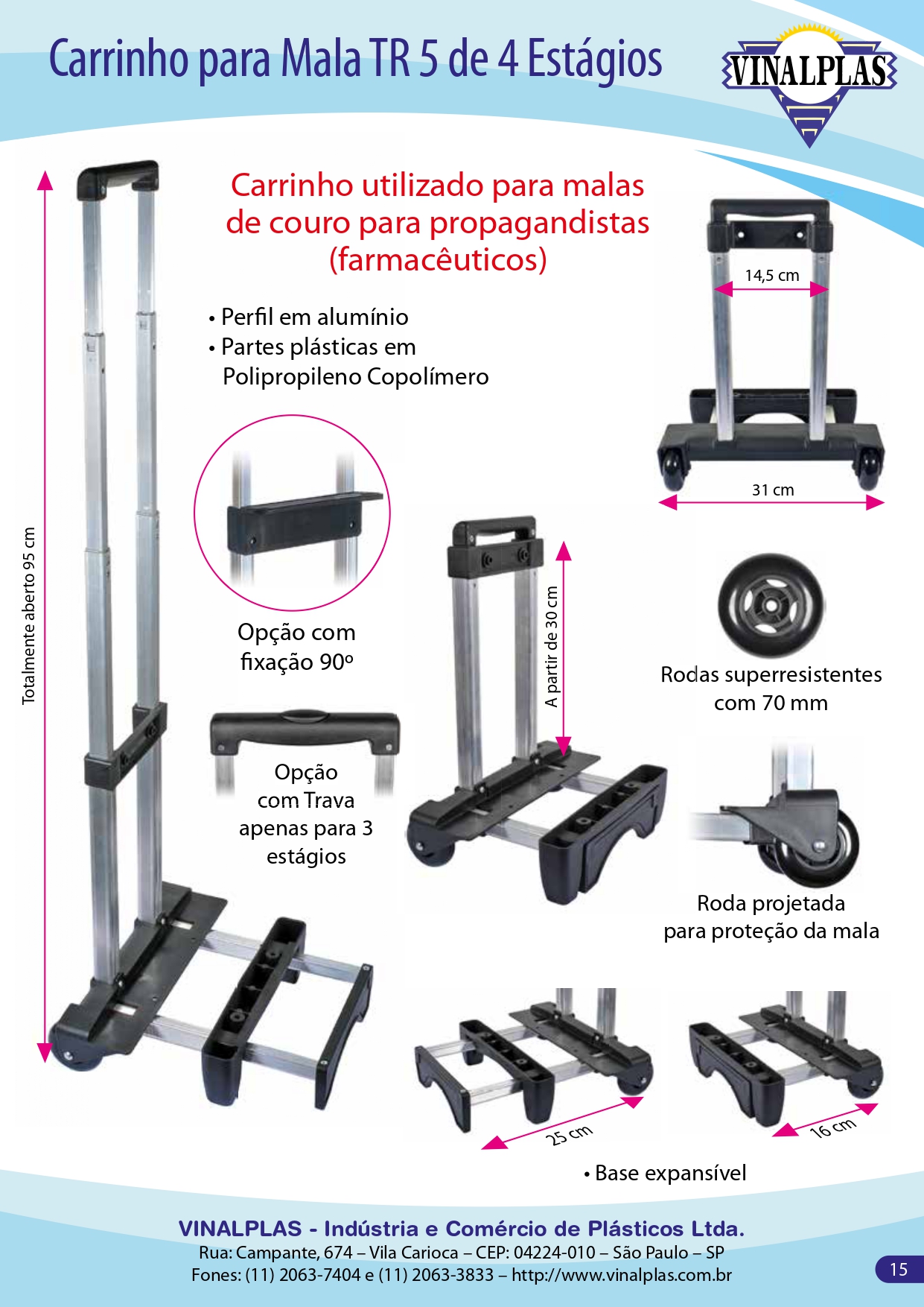 Imagem do catálogo para o produto: Carrinho para Mala TR 5 de 4 Estágios