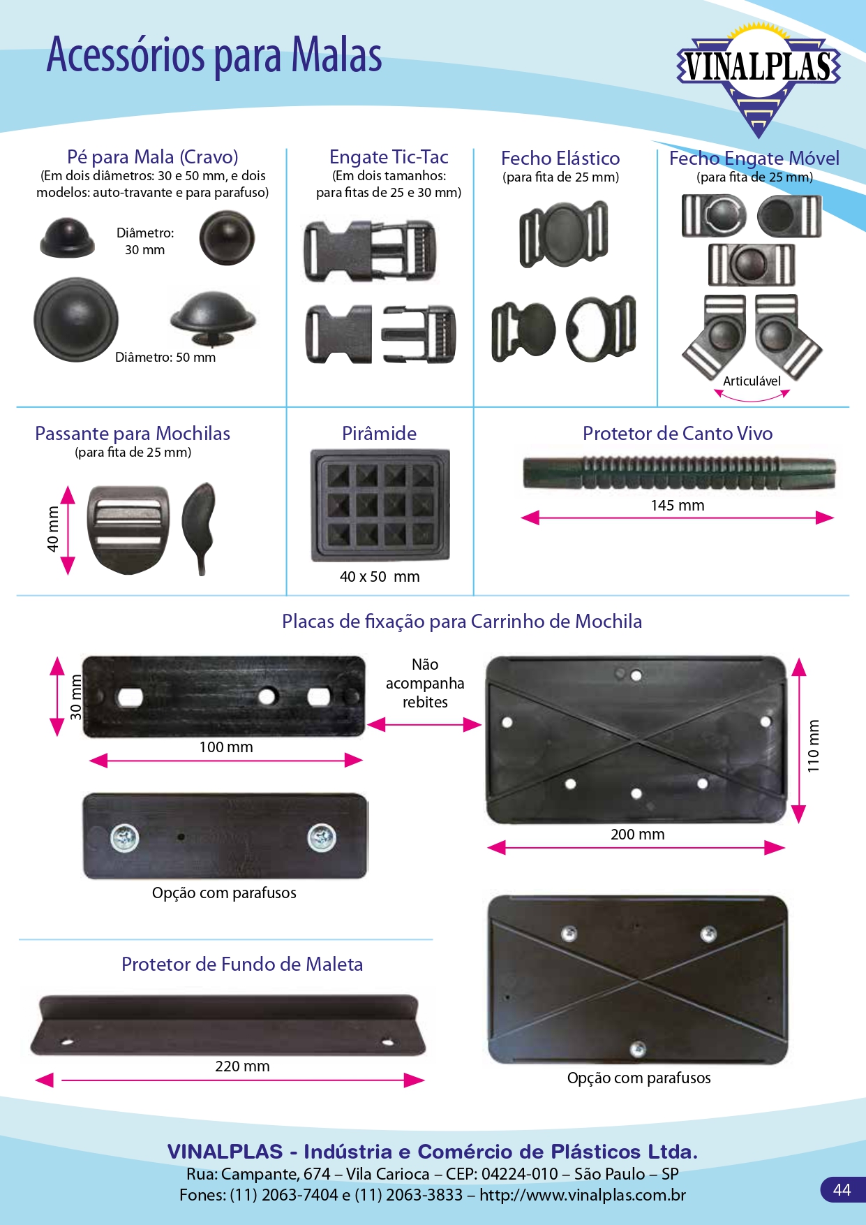 Imagem do catálogo para o produto: Acessórios para Malas